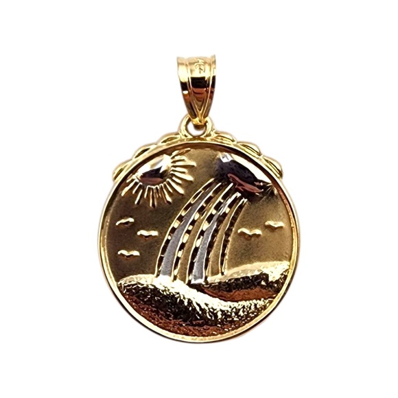 14K Yellow and White Gold "With Love All Things Are Possible" Pendant #21984 - Picture 3 of 14